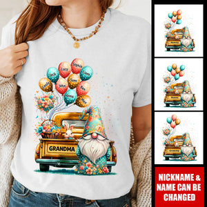 Personalized Cute Easter Grandma Balloon Pure Cotton T-shirt