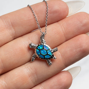 To My Sister-Opal Turtle Necklace