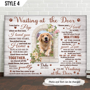 Waiting At The Door Dog Canvas Poster Print Personalized Dog Memorial Gift For Dog Lovers