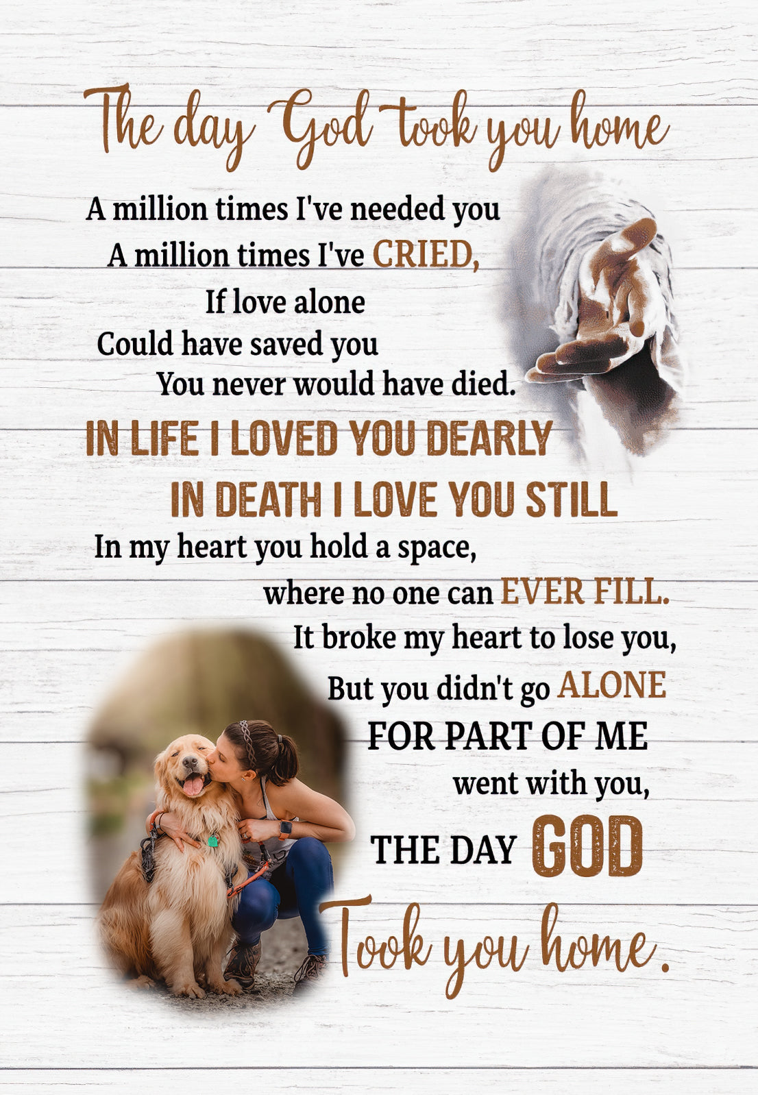 The Day God Took You Home A Million Times I've Needed You Personalized Canvas and Poster Memories In Heaven