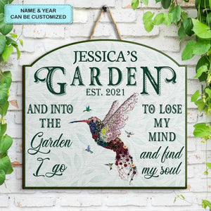 Personalized Door Sign - Gift For Gardening Lover, Gardener - Into The Garden