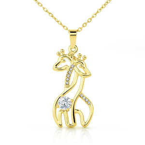 To My Mommy-I Love Your From Your Tummy Giraffe Necklace