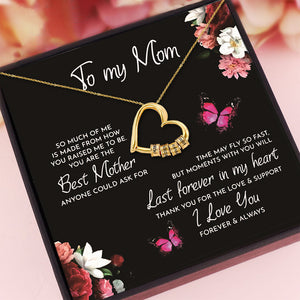 Mother's Day Gift Charming Heart Necklace with Engraved Beads