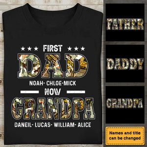 Personalized T-Shirt First Dad Now Papa Shirt, Gift For Father, Grandpa