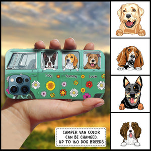 Customized Campervan Hippie And Dog Customized Phone Case