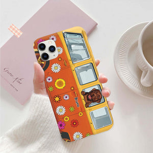 Customized Campervan Hippie And Dog Customized Phone Case