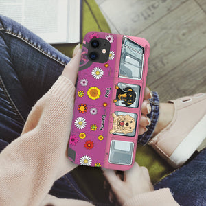 Customized Campervan Hippie And Dog Customized Phone Case