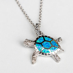To My Sister-Opal Turtle Necklace