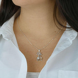 To My Sister -We will Always be Connected by Heart Giraffe Necklace