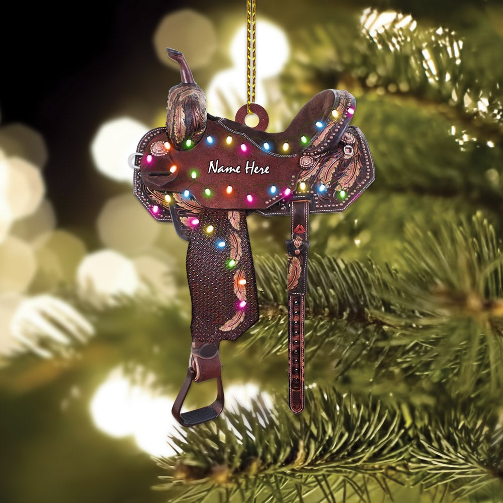 Personalized Horse Saddle Flat Acrylic Ornament-For Horse Lovers Riding Horse