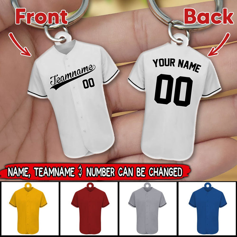 Personalized Baseball Jersey Shirt Keychain