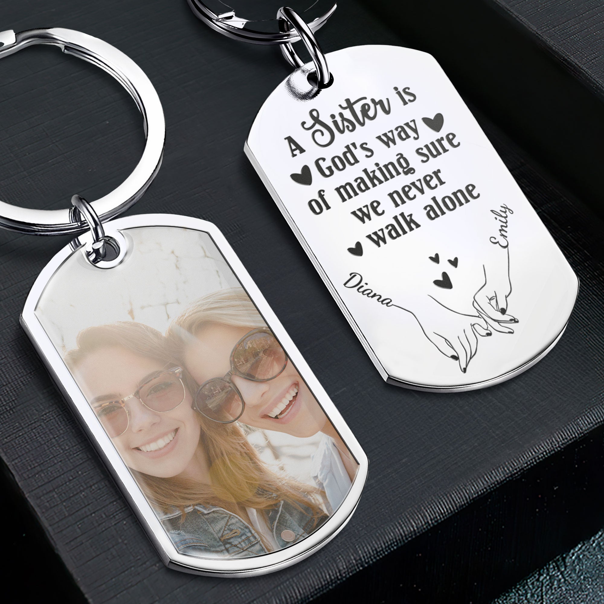 A Sister Is God’s Way - Personalized Stainless Steel Keychain