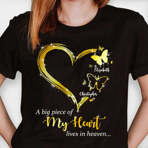Personalized A Big Piece Of My Heart Memorial Butterfly T-Shirt
