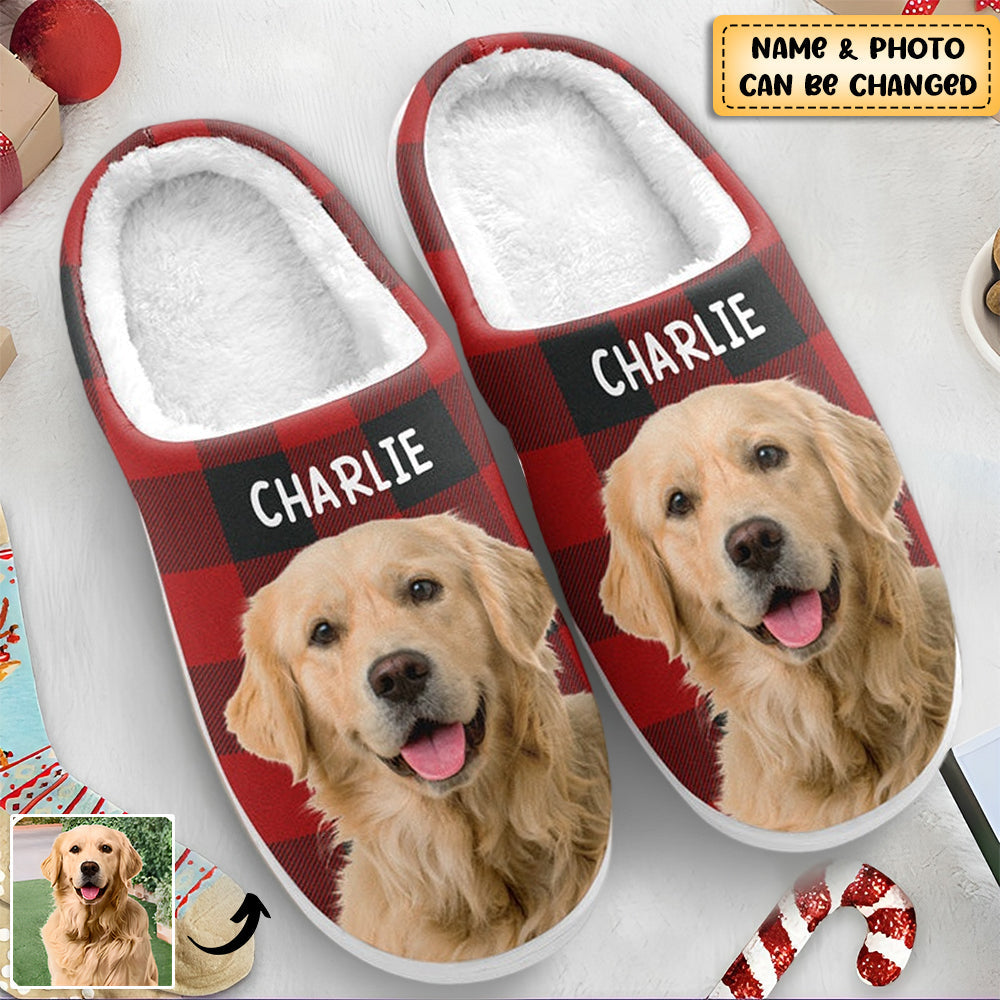 Personalized Photo Happiness Plush Slippers