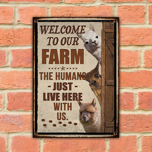 ALPACA LOVERS WELCOME TO OUR FARM METAL SIGN