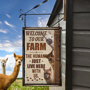 ALPACA LOVERS WELCOME TO OUR FARM METAL SIGN