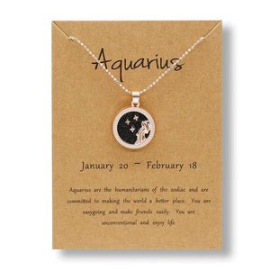 Aquarius-12 Constellation Zodiac Sign Necklace