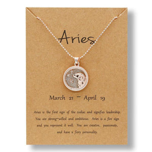 Aries-12 Constellation Zodiac Sign Necklace