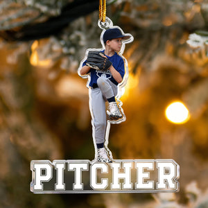 Baseball Lover For Son, Grandson - Personalized Acrylic Photo Ornament
