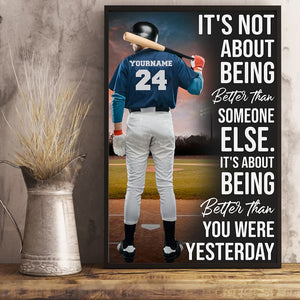 Personalized Gift for Baseball Lovers Poster-Baseball Better Than You Were