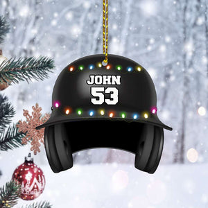 Personalized Baseball Helmet Christmas Ornament