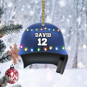Personalized Baseball Helmet Christmas Ornament