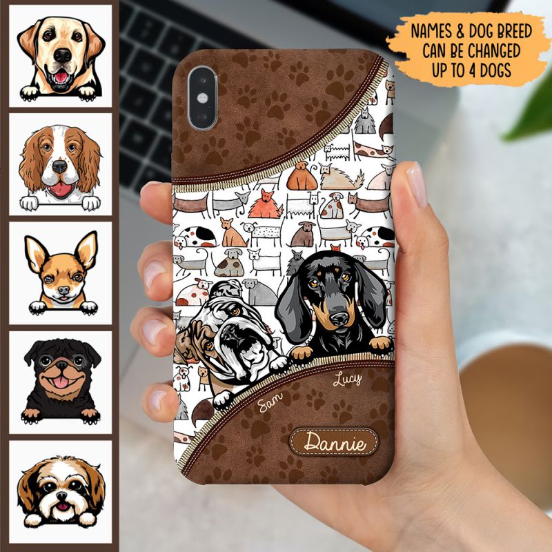 Dog Colorful Doodles And Zippers Personalized Phone Case