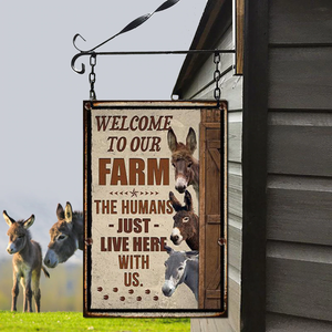 DONKEY LOVERS WELCOME TO OUR FARM METAL SIGN