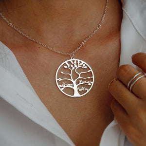 Mother's Day Gift-Personalized Family Tree with Name Necklace