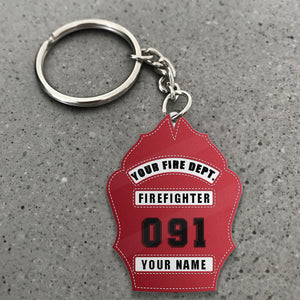 Firefighter Helmet Shield Customizable Keychain