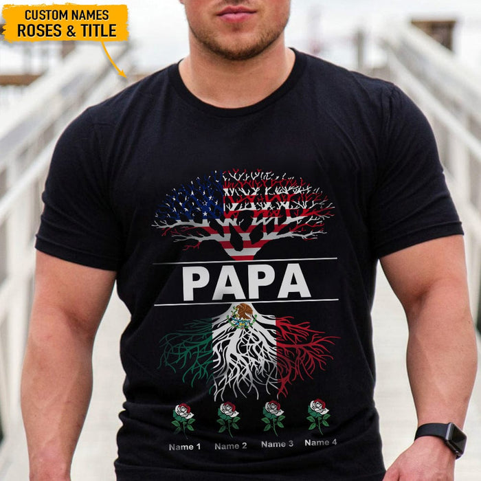 4th Of July American Grown Tree Flag Personalized T-Shirt