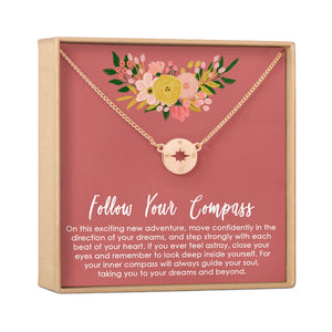 Graduation Gift-Follow Your Compass Necklace