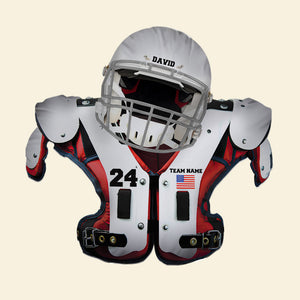 Personalized Helmet & Shoulder Pad Flat Acrylic Ornament-Gift For Football Player
