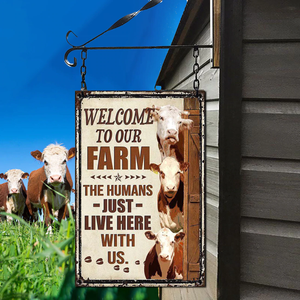 HEREFORD CATTLE LOVERS WELCOME TO OUR FARM METAL SIGN