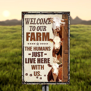 HEREFORD CATTLE LOVERS WELCOME TO OUR FARM METAL SIGN