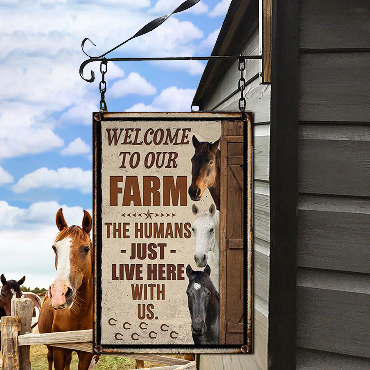 HORSE LOVERS WELCOME TO OUR FARM METAL SIGN