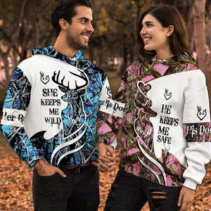 Personalized Hunting Couple Custom All Over Print Shirt Her Buck & His Doe