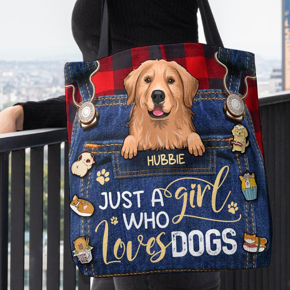 Just a girl who loves dog - Personalized Tote Bag