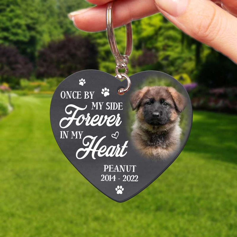 Once By My Side Forever In My Heart Personalized Memorial Keychain