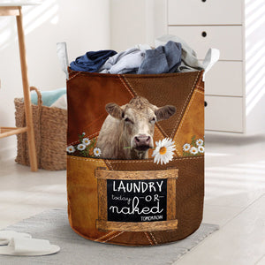 Charolais without horns-laundry today or naked tomorrow laundry basket
