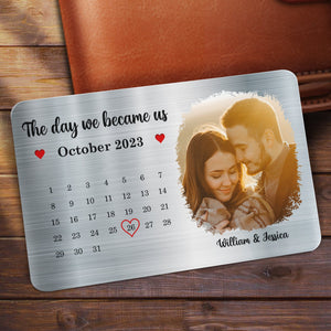 Personalized The Day We Became Us Gift For Couples Wallet Card