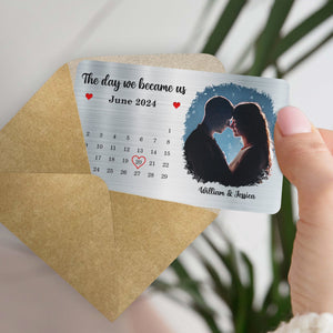 Personalized The Day We Became Us Gift For Couples Wallet Card