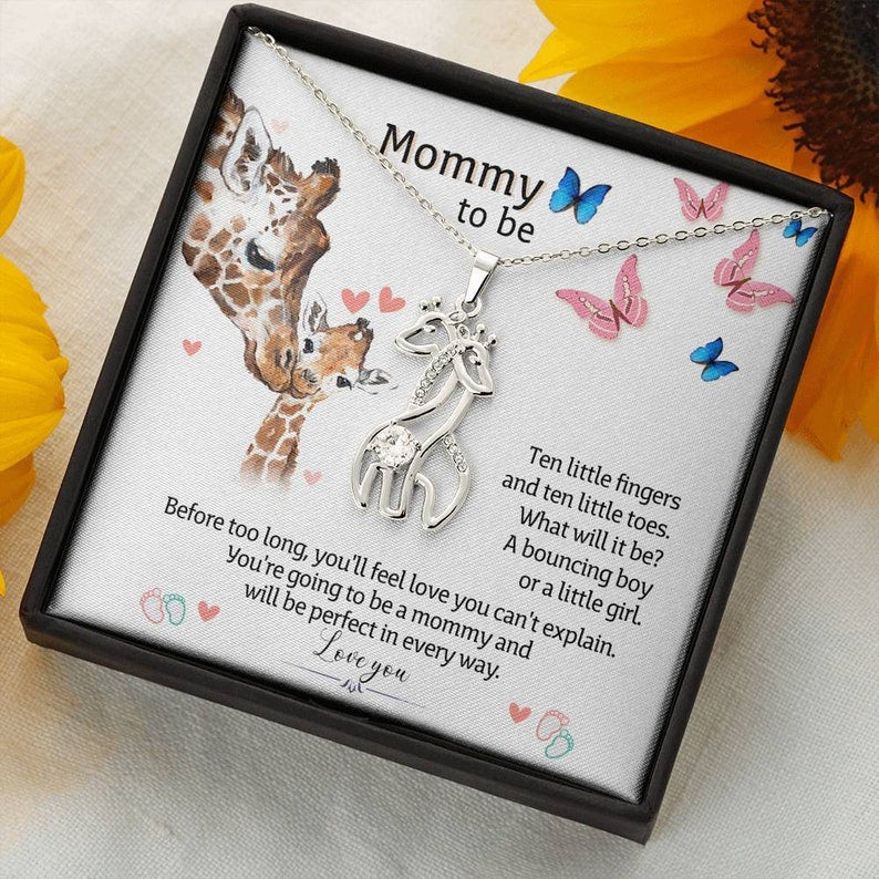 Mommy To Be-You Will Be An Amazing Mom Giraffe Necklace
