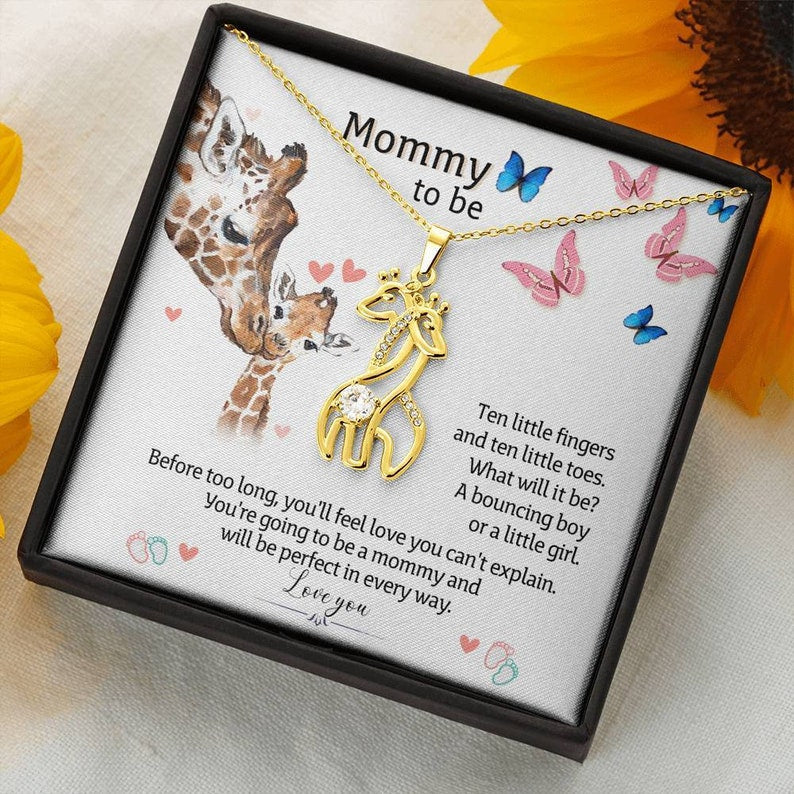 Mommy To Be-You Will Be An Amazing Mom Giraffe Necklace