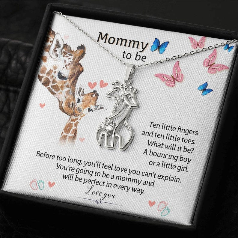 Mommy To Be-You Will Be An Amazing Mom Giraffe Necklace