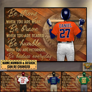 Personalized Gift for Baseball Lovers Poster-Baseball Be Strong