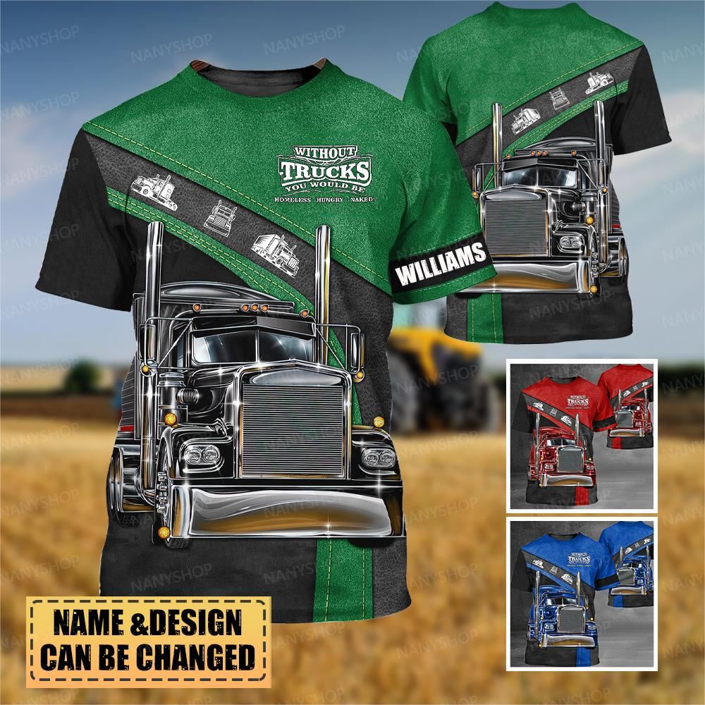 Personalized Trucker 3D All Over Printed T-Shirt