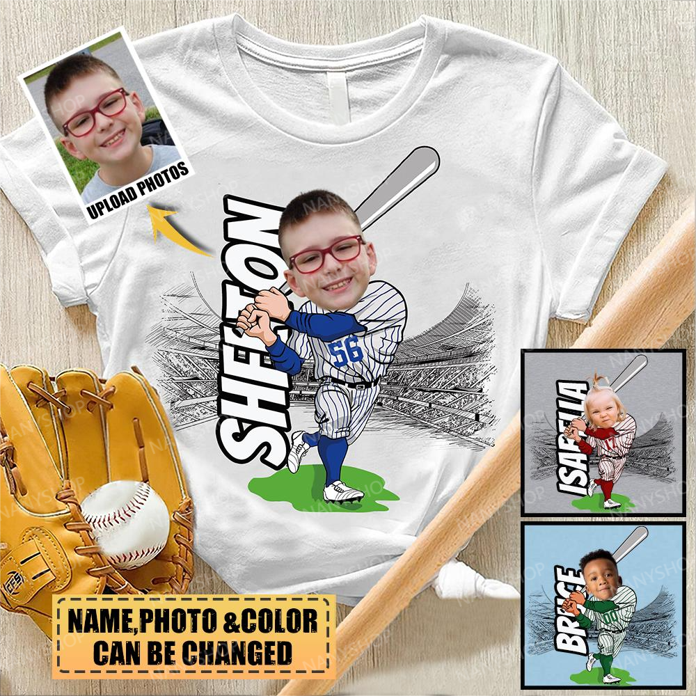 Personalized Baseball T-shirt With Photo-Perfect Gift For Baseball Player