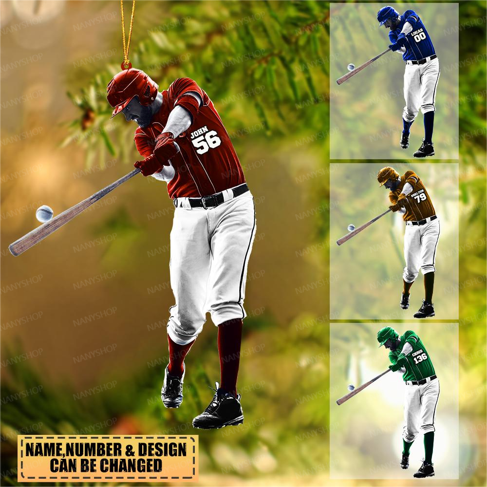 Personalized My Favorite Baseball Player-Two Sided Ornament