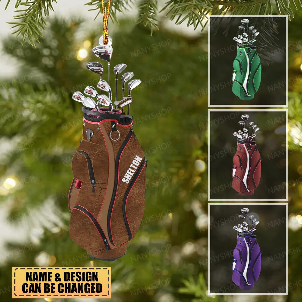 Personalized Golf Bag Christmas-Two Sided Ornament